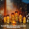 Flameless LED Candles with Timer 12 Pc Flickering Flameless Candles for Romantic Ambiance and Home Decoration Stable Acrylic Shell