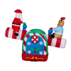 4.7 FT Lighted Christmas Inflatable Decoration, Large Motorized Seesaw with Santa and Reindeer