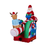 4.7 FT Lighted Christmas Inflatable Decoration, Large Motorized Seesaw with Santa and Reindeer