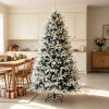 Snowy Frosted Artificial Christmas Tree,Flocked Pre-lit Christmas Tree,Festive Frosted Christmas Tree,Flocked Prelit Christmas Tree