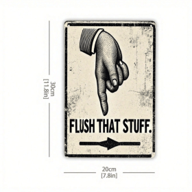 CIFbuy Vintage Humorous Bathroom Metal Sign "Flush That Thing" Funny Quote Tin Wall Art, Durable 2D Flat Decor With Pre-Drilled Holes TikTok, Tik