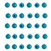 Teal Plastic Holiday Christmas 2.5" Shatterproof Ornament Set, 30 Count