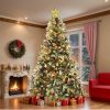 7.5ft Pre-Lit Artificial Christmas Tree with 1398 Branch Tips&550 Lights, Remote Control, Green