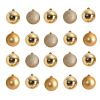 Gold Plastic Holiday Christmas 3" Shatterproof Ornament Set, 20 Count