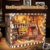 3d wooden puzzle for adults Nostalgia Photo Studio book nook with lights model kit dollhouse DIY miniature house Birthday and Christmas gifts