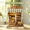 3d wooden puzzle for adults Seasonal Fresh Depot book nook with lights model kit dollhouse DIY miniature house Birthday and Christmas gifts