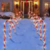 Christmas Decorations Outdoor, 10 Pcs Candy Cane Lights, 21'' Solar Pathway Lights with 8 Lighting Modes