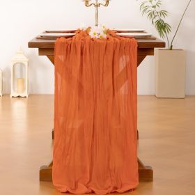 Orange Fall Thanksgiving Cheesecloth Table Runner Boho Rustic Gauze 120 inch 10FT Cheese Cloth Runner for Wedding Party Baby Shower Birthday Home
