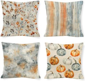 Thanksgiving Harvest Fall Blue Pumpkin Pillow Covers 18x18 Inch