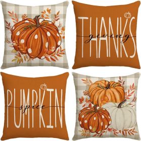 Thanksgiving Throw Pillow Covers 18x18 Inch Set of 4