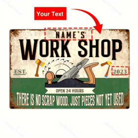 CIFbuy Custom Engraved Metal Sign Vintage Wall Decor Workshop Garage Gift(TikTok, temu pick-up service)