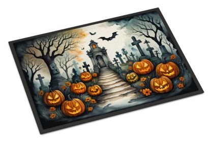 Marigold Spooky Halloween Doormat Front Door Mat Indoor Outdoor Rugs for Entryway, Non Slip Washable Low Pile, 24H X 36W