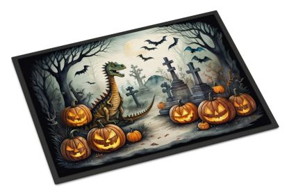 Dinosaurs Spooky Halloween Doormat Front Door Mat Indoor Outdoor Rugs for Entryway, Non Slip Washable Low Pile, 24H X 36W