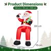 10.6FT Sitting Santa Inflatable, 6 LED Lights, 210D Polyester Christmas Decor, US Plug