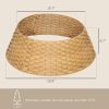 27 inch Rustic Christmas Tree Skirt, Plastic Woven Christmas Tree Collar for Party, Holiday, Home Decoration, Natural
