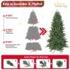 6ft Artificial Christmas Tree, 1168 Branch Tips, Full Lush Hinged Pine with PE+PVC Mixed Needles