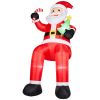 10.6FT Sitting Santa Inflatable, 6 LED Lights, 210D Polyester Christmas Decor, US Plug