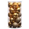 Gold Plastic Holiday Christmas 3" Shatterproof Ornament Set, 20 Count