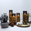 Flameless LED Candles with Timer 5 Pc Flickering Flameless Candles for Romantic Ambiance and Home Decoration Stable Acrylic Shell with Embedded Star S