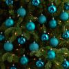 Teal Plastic Holiday Christmas 2.5" Shatterproof Ornament Set, 30 Count