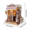 3d wooden puzzle for adults Sweet Eaves Florist book nook with lights model kit dollhouse DIY miniature house Birthday and Christmas gifts