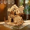 3D Wooden PuzzleTree House Handmade Crafts Assembly Model Kits  Creative Decoration Birthday and Christmas Gifts