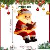 Santa Claus Reading Book Lamp, Christmas Santa Reading Book Lamp, Cute Light Up Santas Statue Vintage