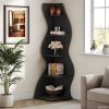 Wave shaped corner shelves, modern corner bookshelves, bookcases, display stands, and plant racks are suitable for small spaces