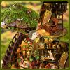 MUSIC PARK 3D Wooden Puzzle For Adults Forest Whisper Tea Book Nook DIY Miniature House Assembly Model Stress Relief Toy Home Decor Gifts