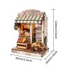 3d wooden puzzle for adults Seasonal Fresh Depot book nook with lights model kit dollhouse DIY miniature house Birthday and Christmas gifts