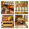 3d wooden puzzle for adults Seasonal Fresh Depot book nook with lights model kit dollhouse DIY miniature house Birthday and Christmas gifts
