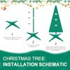 Artificial 6ft Red Pop Up Christmas Tree with 150 lights,4 ribbons,1 large bow,12 Christmas flowers,12 snowflakes,12 pine cones