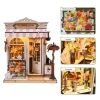 3d wooden puzzle for adults Sweet Eaves Florist book nook with lights model kit dollhouse DIY miniature house Birthday and Christmas gifts