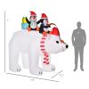 7 ft Polar Bear and Penguins Christmas Inflatable, LED Lighted Outdoor Holiday Blow Up Yard Decoration