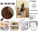 Western Cowboy Wall Art Set of 3, Vintage Southwestern Wall Decor Painting