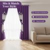 6-Piece Purple And White Gardenia Window Curtain And Sheer Panel Set