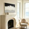 28x40 Framed Abstract Wall Art, Black & White Thick Textured Canvas Painting with Grey & Gold Accents, Modern Decor for Living Room Bedroom, Read