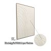 24x36 Framed Botanical Leaf Wall Art, Antique White Thick Textured Canvas Painting, Minimalist Neutral Decor for Living Room Bedroom, Ready to Ha