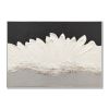 28x40 Framed Abstract Wall Art, Black & White Thick Textured Canvas Painting with Grey & Gold Accents, Modern Decor for Living Room Bedroom, Read