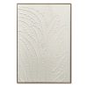 24x36 Framed Botanical Leaf Wall Art, Antique White Thick Textured Canvas Painting, Minimalist Neutral Decor for Living Room Bedroom, Ready to Ha