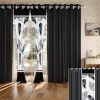 9-Piece Black And White Feather Bedspread And Curtain Set, Reversible Microfiber Bedding Set For King And California King