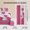 9-Piece Pink And White Rose Bedspread And Curtain Set For Queen And King