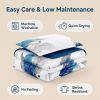 3-Piece Blue Feather Quilted Bedspread Set For King And California King