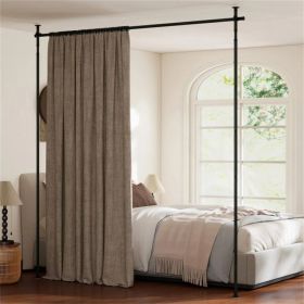 Room Divider Curtain Rod, Adjustable 28"-72"W x 4-10 ft H Heavy-Duty Partition Rod (Option: default title)