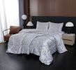3-Piece Ash Gray Luxury Metallic Style Comforter Set For King