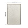 24x36 Framed Botanical Leaf Wall Art, Antique White Thick Textured Canvas Painting, Minimalist Neutral Decor for Living Room Bedroom, Ready to Ha