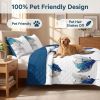 3-Piece Blue Feather Quilted Bedspread Set For King And California King