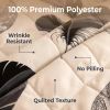 9-Piece Black And White Feather Bedspread And Curtain Set, Reversible Microfiber Bedding Set For King And California King