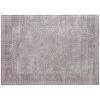 Machine Washable Area Rug 4x6, Non-Slip Traditional Flower Print Floor Carpet For Living Room, Bedroom, Grey And Brown