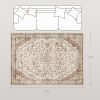 Area Rug 4x6, Machine Washable Rug, Non-Slip Classical Floral Print Floor Carpet For Living Room, Bedroom, Mixed-Brown